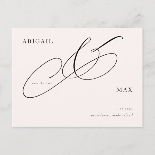 Carte Postale Mariage blanc intemporel Enregistrer la date (Devant)