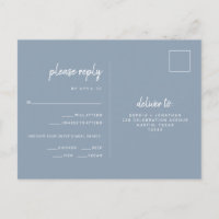 Mariage bleu Dusty minimaliste | Choix de repas RS