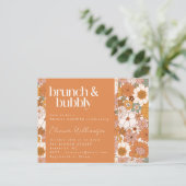 Carte Postale Mariage Bohème Terracotta Fleurs Brunch Bubbly (Debout devant)