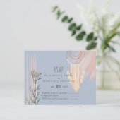 Carte Postale Mariage BOHO Dusty Blue Pêche Attrape-Rêves RSVP (Debout devant)