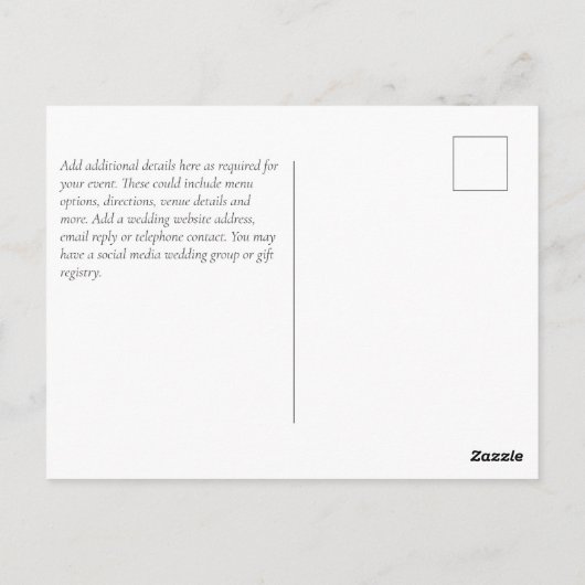 Carte Postale Mariage BOHO Dusty Blue Pêche Attrape-Rêves RSVP (Dos)