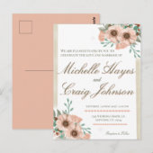 Carte Postale MARIAGE BOHO Peach (Devant / Derrière)