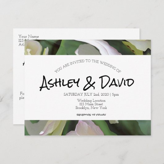 Carte postale Mariage Boho Script simple (Devant / Derrière)