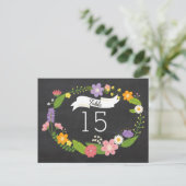 Carte Postale Mariage Boho Woodland Wreath (Debout devant)