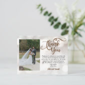 Carte Postale Mariage Bokeh Merci note (Debout devant)