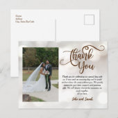 Carte Postale Mariage Bokeh Merci note (Devant / Derrière)