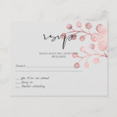 Carte Postale Mariage botanique en gris or rose RSVP (Devant)