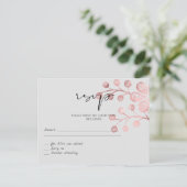 Carte Postale Mariage botanique en gris or rose RSVP (Debout devant)