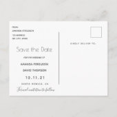 Carte Postale Mariage botanique floral or bleu Enregistrer la da (Dos)