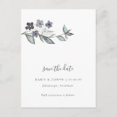 Carte Postale Mariage Botanique Minimal Enregistrer La Date (Devant)