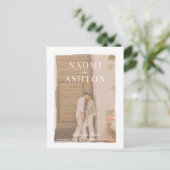 Carte Postale Mariage Brossé Revêtement Enregistrer La Date (Debout devant)