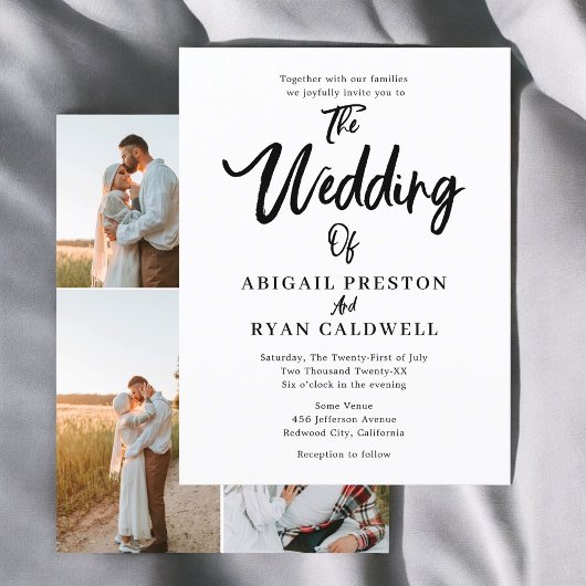 Carte Postale Mariage budget de calligraphie de brosse