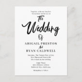 Carte Postale Mariage budget de calligraphie de brosse (Devant)