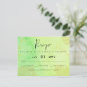 Carte Postale Mariage budget LeahG Aquarelle Turquoise Vert Bleu (Debout devant)
