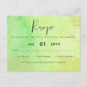 Carte Postale Mariage budget LeahG Aquarelle Turquoise Vert Bleu (Devant)