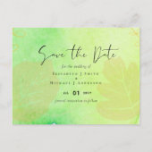 Carte Postale Mariage budget LeahG Aquarelle Turquoise Vert Bleu (Devant)