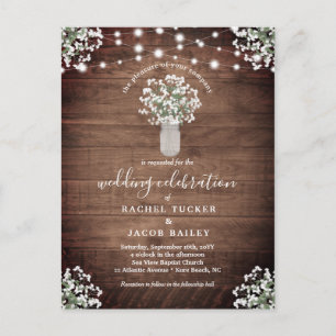 Carte Postale Mariage budget Mason Jar Russe