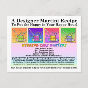 Carte postale mariage Cake Martini Recette