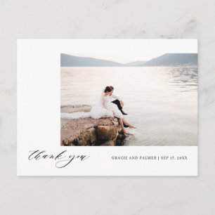 Carte postale Mariage Calligraphie Merci
