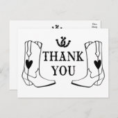 Carte Postale Mariage campagnard d'amorçage de Cowboy Merci occi (Devant / Derrière)