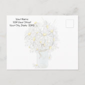 Carte Postale Mariage campagnard Mason Jar Daisies BarefootBride (Dos)