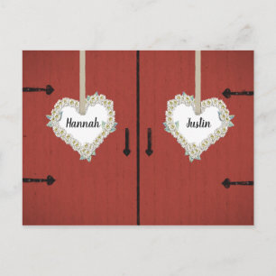 Carte Postale Mariage campagnard Red Barn and Daisies Enregistre