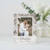 Carte Postale Mariage campagnard rustique merci photo (Debout devant)