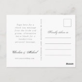 Carte Postale Mariage campagnard rustique merci photo (Dos)