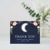 Carte Postale Mariage Céleste Ciel Lune Étoiles Merci (Debout devant)