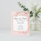 Carte Postale Mariage cerise en fleurs Enregistrer la date (Debout devant)
