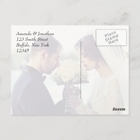 Carte Postale Mariage Chalkboard ajouter Merci photo (Dos)