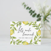 Carte Postale Mariage Change la Date Citrons Verdure (Debout devant)