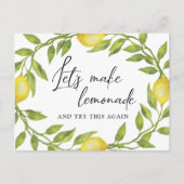 Carte Postale Mariage Change la Date Citrons Verdure (Devant)
