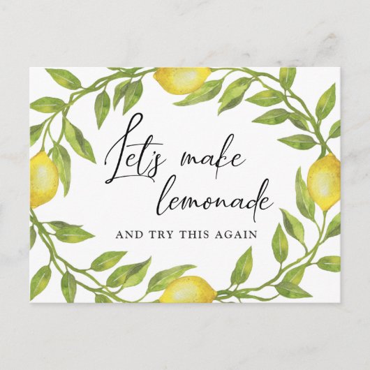 Carte Postale Mariage Change la Date Citrons Verdure (Devant)