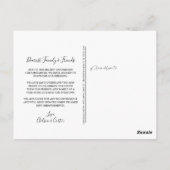 Carte Postale Mariage Changement de plan Version de script (Dos)