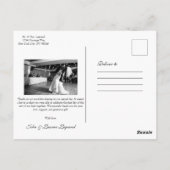 Carte Postale Mariage chic bleu Merci (Dos)