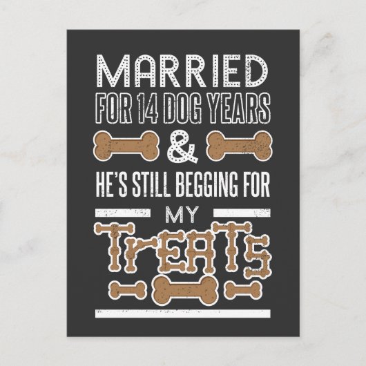 Carte Postale Mariage Chien Années 2e anniversaire Mariage (Devant)