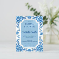 Mariage chinois en bleu à motifs floraux de chinoi