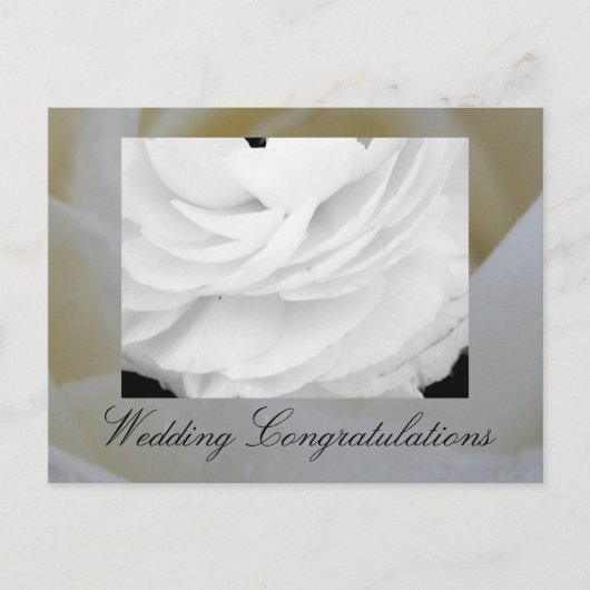 Carte Postale Mariage Classique Noir et Blanc (Devant)