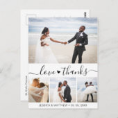 Carte postale Mariage Collage de script budgétaire (Devant / Derrière)