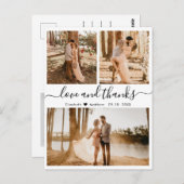 Carte Postale Mariage Collage Love and Thanks Script Merci (Devant / Derrière)