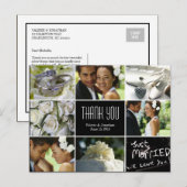 Carte postale mariage Collage Merci (Devant / Derrière)