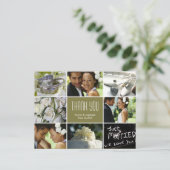 Carte postale mariage Collage Merci - Sage (Debout devant)