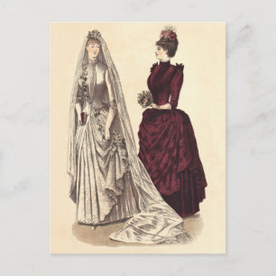 Carte Postale Mariage Cortège de mariage vintage mariées et demo