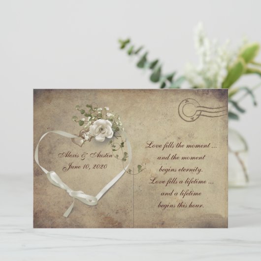 Carte postale Mariage crème (Debout devant)