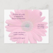 Carte postale Mariage damassé RSVP Pink Daisy Purp (Dos)