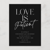 Carte Postale Mariage d'amour Black White Script Changer la date (Devant)