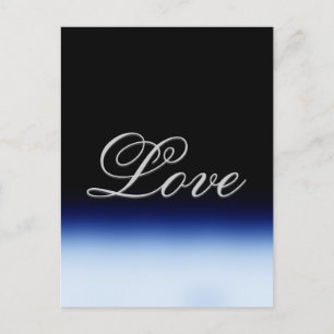 Carte Postale Mariage d'amour noir bleu sophistiqué