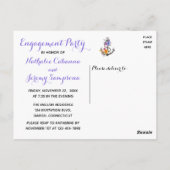Carte Postale Mariage d'Ancre florale du Nautical Engagement Par (Dos)