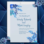 Carte Postale Mariage d'aquarelle bleu foncé